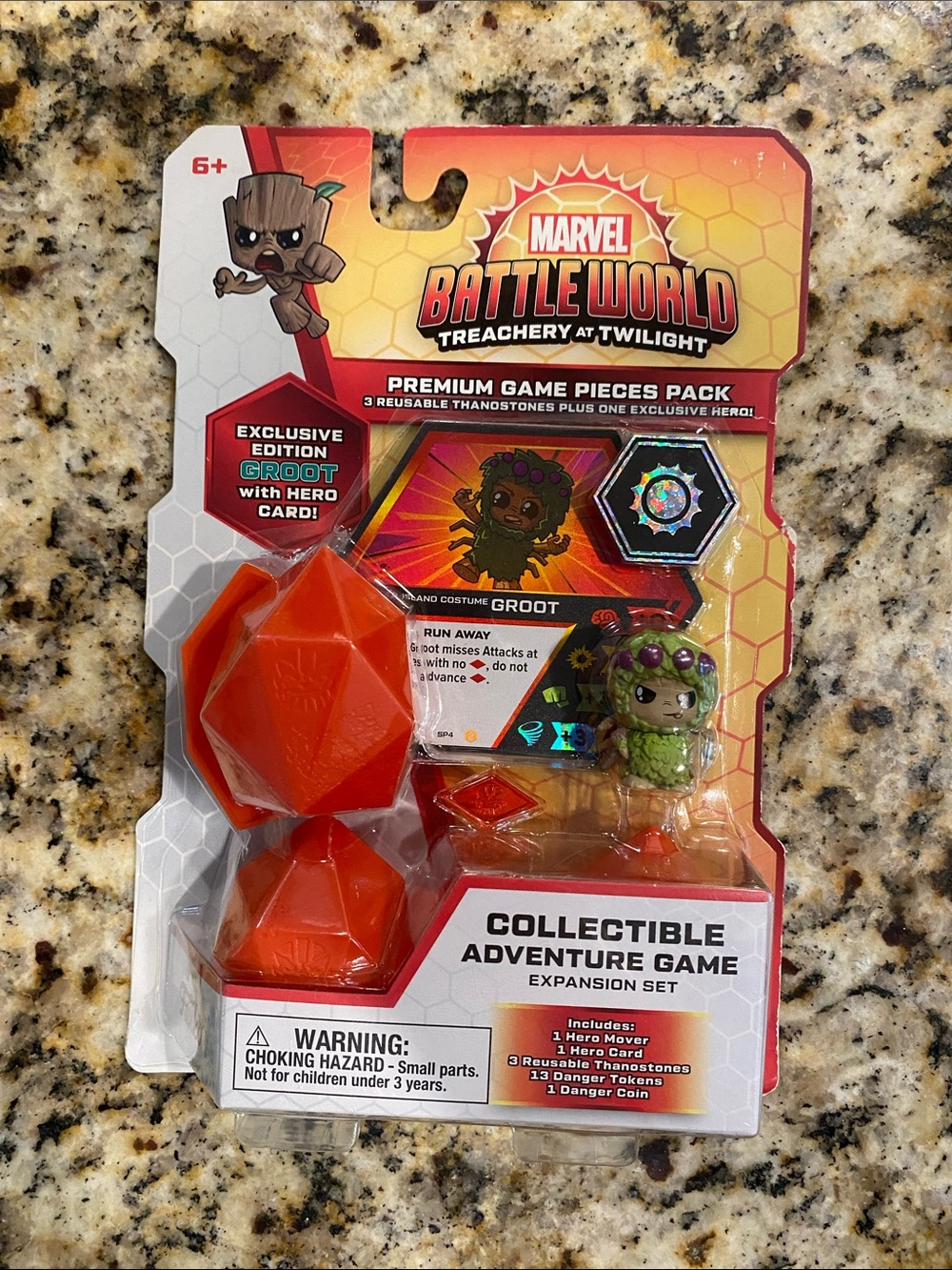 Marvel Battleworld Groot Figure with Orange Tokens and Green Paint Details